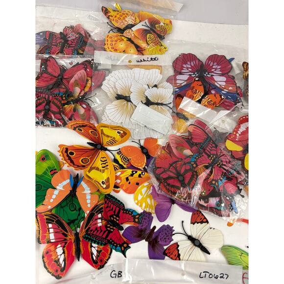 17 Pack NEW 3D Butterflies Wall Stickers Lot Bulk Various Colors Bright - Picture 5 of 16